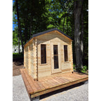 Canadian Timber Georgian Cabin Sauna w/ Change Room - Electric Heater