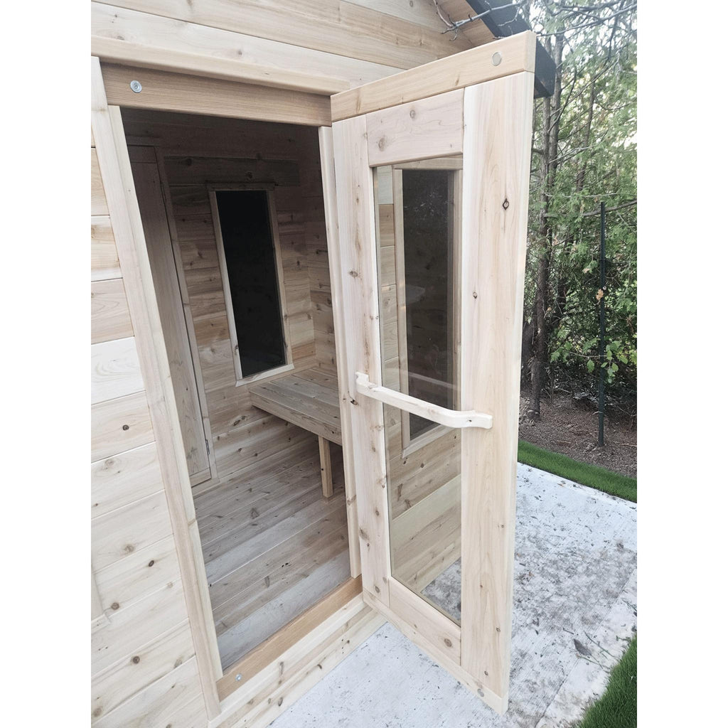 Canadian Timber Georgian Cabin Sauna w/ Change Room - Electric Heater