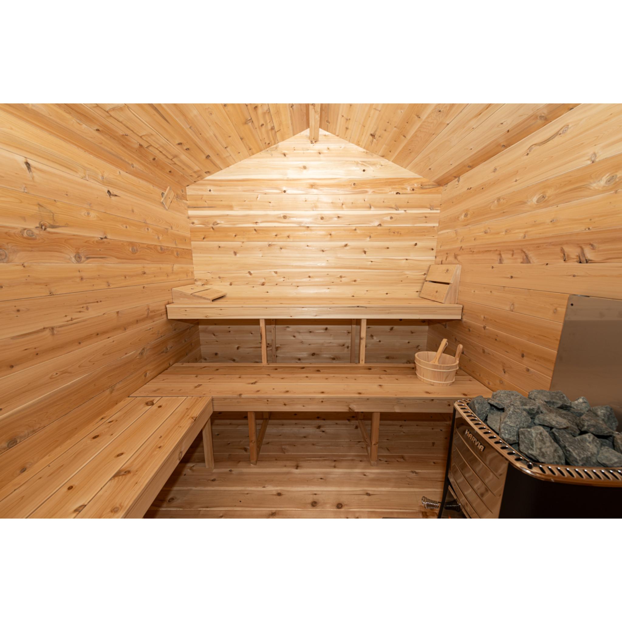 Canadian Timber Georgian Cabin Sauna w/ Change Room - Wood Burning