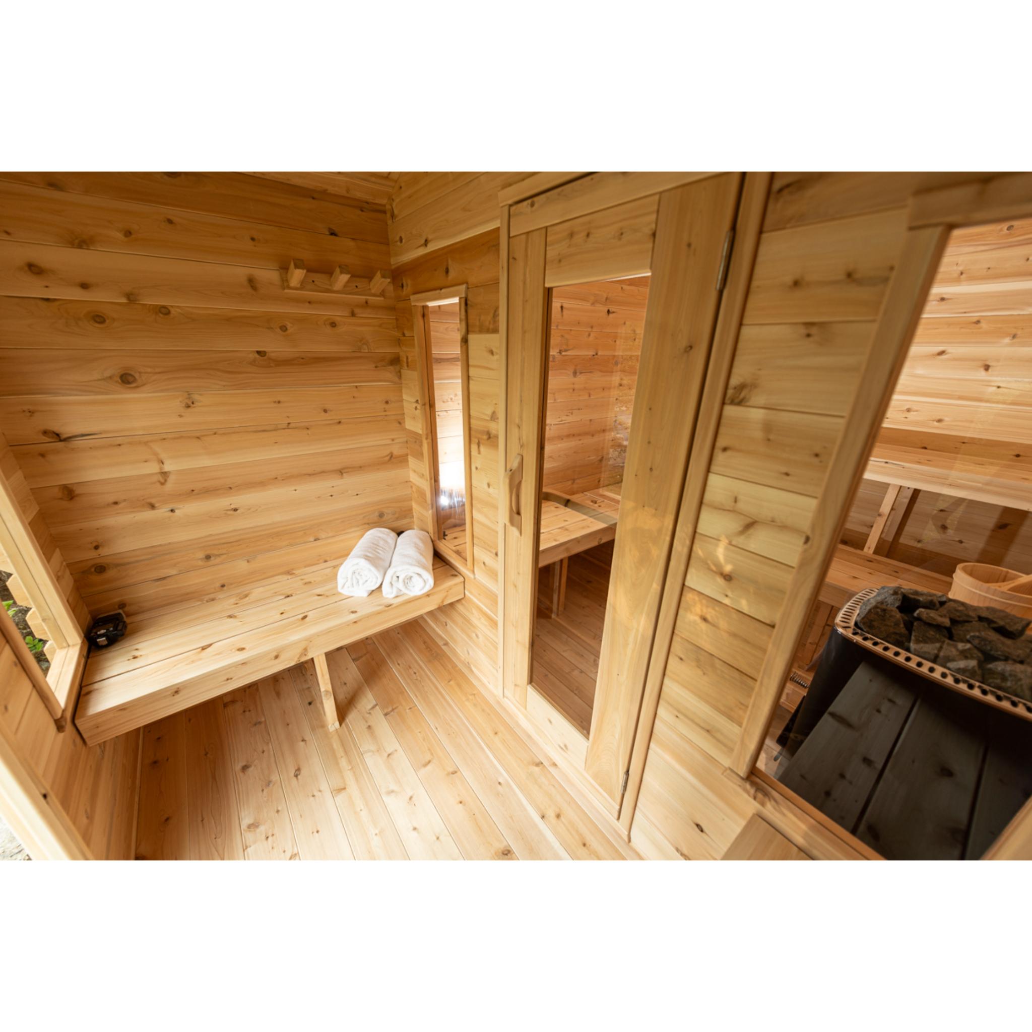 Canadian Timber Georgian Cabin Sauna w/ Change Room - Wood Burning