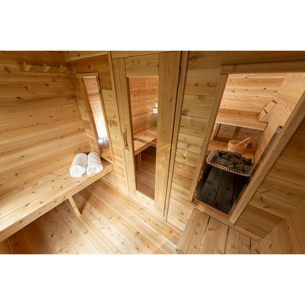 Canadian Timber Georgian Cabin Sauna w/ Change Room - Wood Burning
