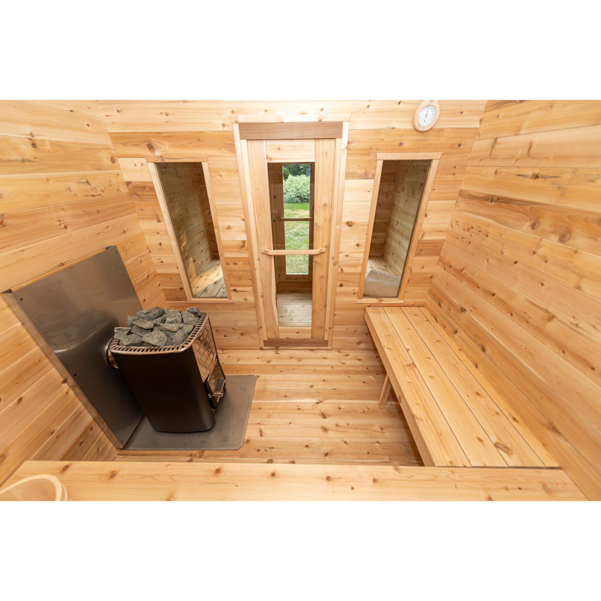 Canadian Timber Georgian Cabin Sauna w/ Change Room - Wood Burning