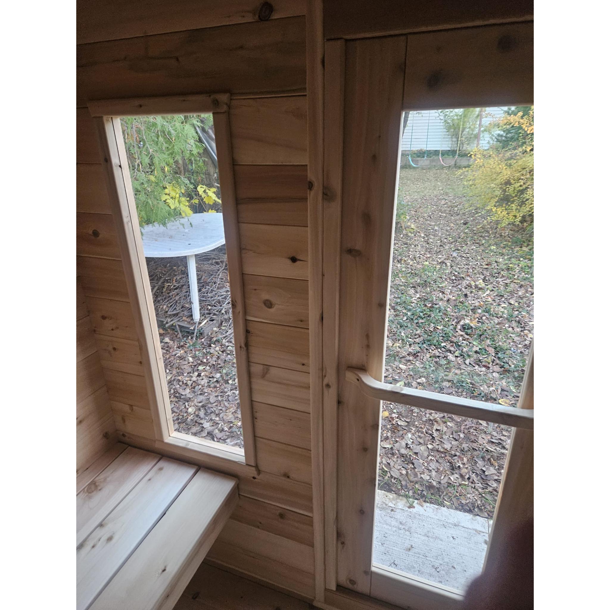 Canadian Timber Georgian Cabin Sauna w/ Change Room - Electric Heater